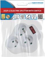 Esperanza ELK304W Hálózati elosztó 3 aljzatos - Fehér