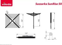 Vileda 174600 Sun-Rise Összecsukhato Ruhaszárító állvány 55 x 90 x 180 cm - Fekete / Ezüst