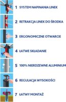 Vileda 174600 Sun-Rise Összecsukhato Ruhaszárító állvány 55 x 90 x 180 cm - Fekete / Ezüst