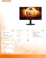 AOC 24.5" 25G4SXU 16:9 FullHD Fast IPS Gaming Monitor 310Hz - Fekete