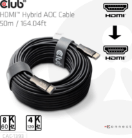 Club3D CAC-1393 HDMI 2.1 - HDMI 2.1 8K60Hz Aktív optikai kábel 50m - Fekete