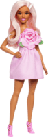 Mattel Barbie Fashionista - Barbie baba rózsaszín rózsás ruhában