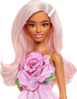 Mattel Barbie Fashionista - Barbie baba rózsaszín rózsás ruhában
