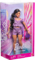 Mattel Barbie Deluxe Style - Barbie baba csillogó Metál lila ruhában