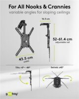 Goobay 70824 23"-55" LCD TV / Monitor Mennyezeti Tartó Konzol - Fekete