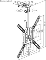 Goobay 70824 23"-55" LCD TV / Monitor Mennyezeti Tartó Konzol - Fekete