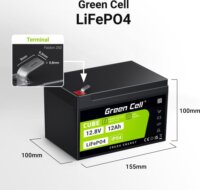 Green Cell CUBE LiFePO4 12Ah 12.8V 153.6Wh lítium-vas-foszfát akkumulátor