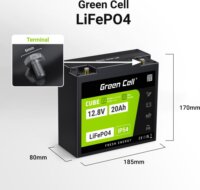 Green Cell CUBE LiFePO4 20Ah 12.8V 256Wh lítium-vas-foszfát akkumulátor