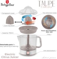 Berlinger Haus BH/9719 Elektromos Citrusprés 700ml / 40W - Taupe / Átlátszó