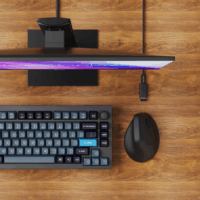 Keychron M5 Bluetooth + RF Wireless Vertikális Egér - Fekete