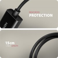 Axagon RVD-HI20N DisplayPort 1.2 Apa - HDMI 2.0 Anya Adapterkábel 0.15m - Fekete