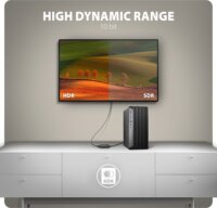 Axagon RVD-HI20N DisplayPort 1.2 Apa - HDMI 2.0 Anya Adapterkábel 0.15m - Fekete