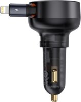 Baseus Enjoyment Pro USB-A / Lightning kábel Szivargyújtós Gyorstöltő 55W - Fekete