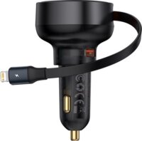 Baseus Enjoyment Pro USB-A / Lightning kábel Szivargyújtós Gyorstöltő 55W - Fekete
