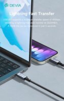 Devia Extreme Speed Series USB-C apa - USB-C apa Adat- és töltőkábel 240W 1m - Fekete