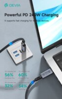 Devia Extreme Speed Series USB-C apa - USB-C apa Adat- és töltőkábel 240W 1m - Fekete
