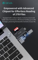 Devia Smart Series USB + Type-C Külső Memóriakártyaolvasó - Fekete