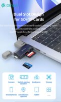 Devia Smart Series USB + Type-C Külső Memóriakártyaolvasó - Fekete