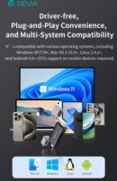 Devia Smart Series USB + Type-C Külső Memóriakártyaolvasó - Fekete