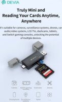 Devia Leopard Series USB + Type-C Külső Memóriakártyaolvasó - Fekete