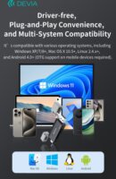 Devia Leopard Series USB + Type-C Külső Memóriakártyaolvasó - Fekete