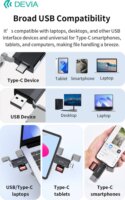 Devia Leopard Series USB + Type-C Külső Memóriakártyaolvasó - Fekete