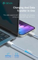 Devia Smart Series Woven USB-C apa - USB-C apa Adat- és töltőkábel 1m - Rózsaszín