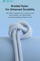 Devia Smart Series Woven USB-C apa - USB-C apa Adat- és töltőkábel 1m - Rózsaszín