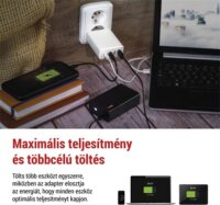 Emos V06G120 USB-A / 3x USB-C Hálózati Gyorstöltő Adapter 120W - Fehér