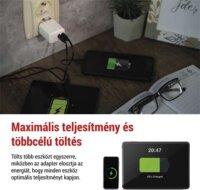 Emos V03G35 2x USB-C Hálózati Töltő Adapter 35W - Fehér