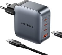 Vention TZ-FETH0-EU 2x USB-A / 3x USB-C Hálózati Gyorstöltő Adapter 100W - Szürke