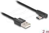 DeLock 80031 USB-A apa - USB-C apa 90° 2.0 Adat és töltő kábel 2m - Fekete