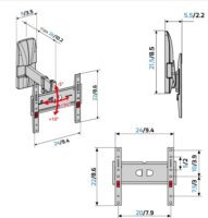 Meliconi Slimstyle Plus 200SR FB 14"-45" TV / Monitor fali tartó konzol - Fekete