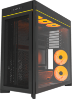 Montech HS01 PRO ARGB Midi Torony Számítógépház + 2db 120mm ventilátor - Fekete