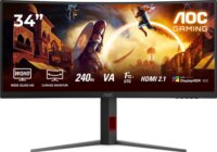AOC 34" CU34G4Z 21:9 3440x1440 VA Ívelt Gaming Monitor - Fekete