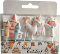 Unikornis formájú 4 darabos gyertya szett