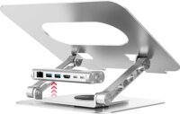 Unitek D1109B01 Állítható / Dönthető 17" Laptop Asztali Állvány + beépített USB HUB 100W - Ezüst