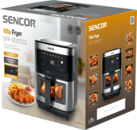 Sencor SFR 9000SS AirFryer Forrólevegős sütő 9L 1700 Watt - Ezüst/Fekete
