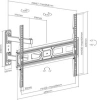 Manhattan 462426 37"-70" TV / Monitor fali tartó konzol - Fekete