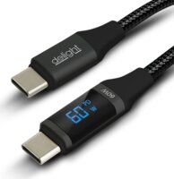 Delight 55552BK-1 USB-C apa - USB-C apa Adat- és töltőkábel 1m - Fekete