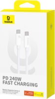 Baseus Superior USB-C apa - USB-C apa Adat- és töltőkábel 1m 240W - Fehér