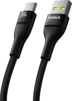 Baseus Flash 2 USB-A apa - USB-C apa Adat- és töltőkábel 2m - Fekete