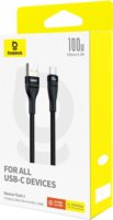 Baseus Flash 2 USB-A apa - USB-C apa Adat- és töltőkábel 1m - Fekete