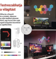 Emos ZIW22AR GoSmart Hexagon RGBIC Dekorációs Lámpa Készlet (10db / csomag)