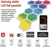 Emos ZIW22AR GoSmart Hexagon RGBIC Dekorációs Lámpa Készlet (10db / csomag)
