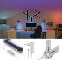 Emos ZIW269R GoSmart Lines RGBIC Dekorációs Lámpa készlet (9db / csomag) - Fekete