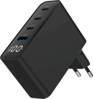 Gembird PDQC100LCD 3xUSB-C / USB-A GaN Hálózati Gyorstöltő Adapter 100W - Fekete