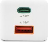 Hama 201993 Mini GaN USB-A / USB-C Hálózati Gyorstöltő Adapter 45W - Fehér