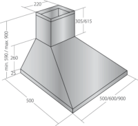 Akpo WK-4 Classic 50 Kürtős Páraelszívó Szagelszívó - Fehér/Arany