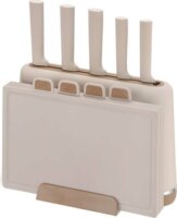 Maestro MR-1412-BEIGE Kés- és Vágódeszka készlet tartóval 10 darabos - Bézs